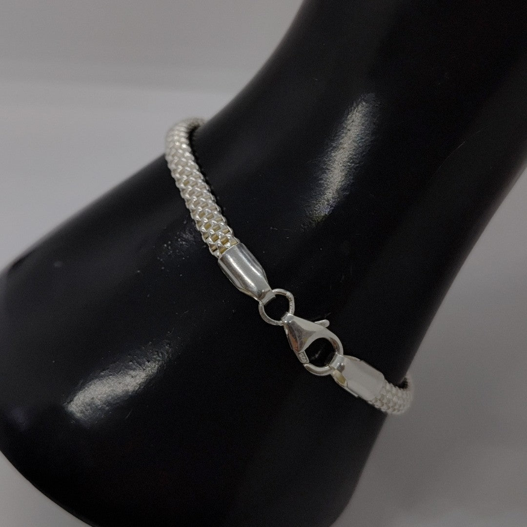 PULSERA TEJIDO ESPECIAL PLATA .925 18 CM 4.8 GR (NUEVO)
