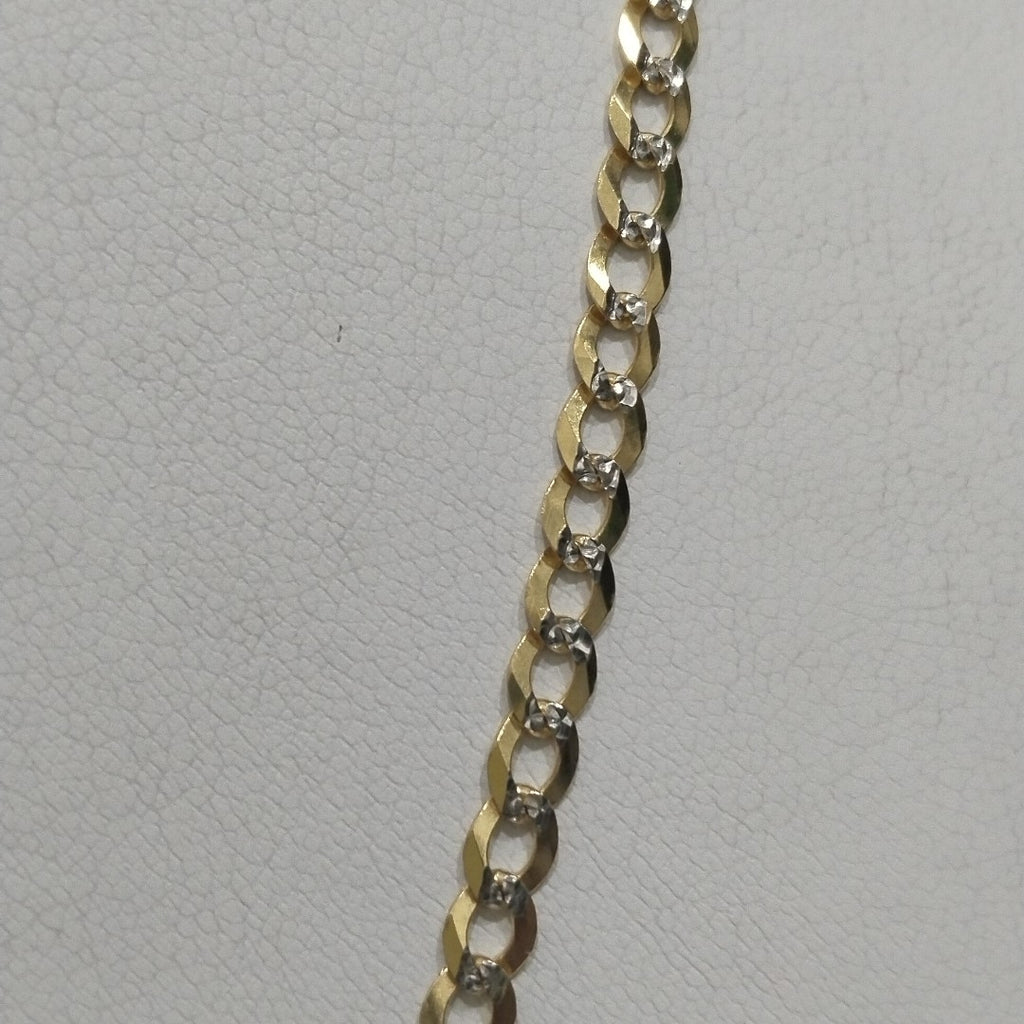 CADENAS BARBADA DIAMANTADA ORO 14K 55 CM 8.9 GR (NUEVO)