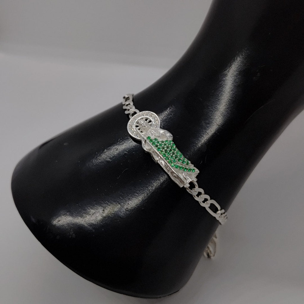 PULSERA TEJIDO SAN JUDAS PLATA .925 21 CM 5.5 GR (NUEVO)