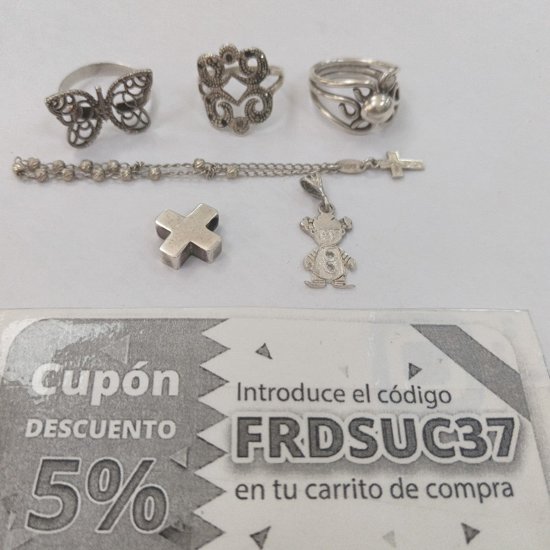 ANILLITO, DIJE, PULSERA PLATA 18.7 GRMS (SEMINUEVO)