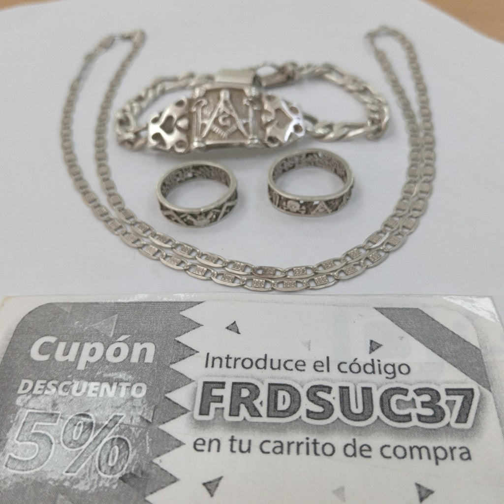ANILLITO, CADENA, ESCLAVA PLATA 53.8 GRMS (SEMINUEVO)