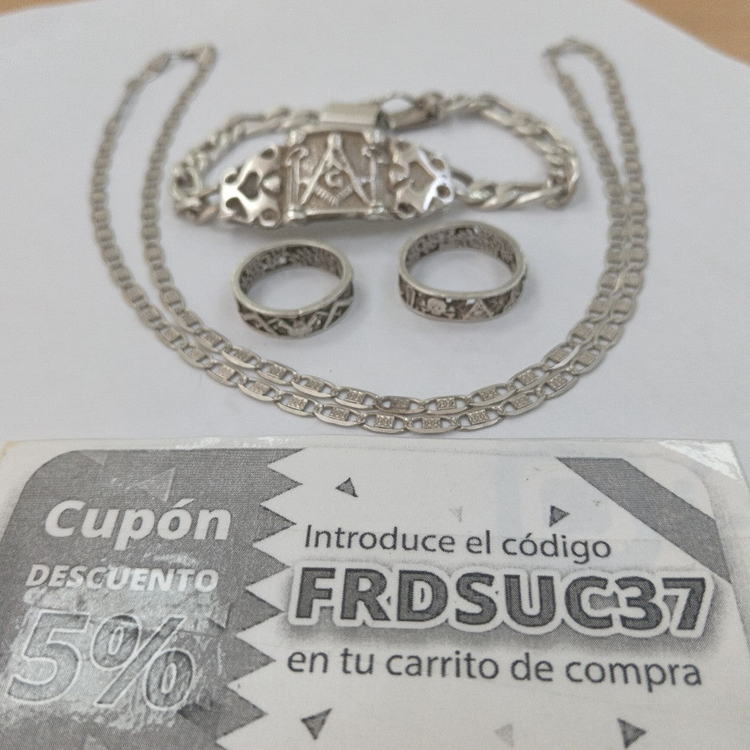ANILLITO, CADENA, ESCLAVA PLATA 53.8 GRMS (SEMINUEVO)