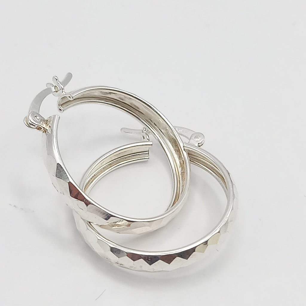 ARETES ARRACADAS FACETADAS PLATA .925 2.5 GR (NUEVO)