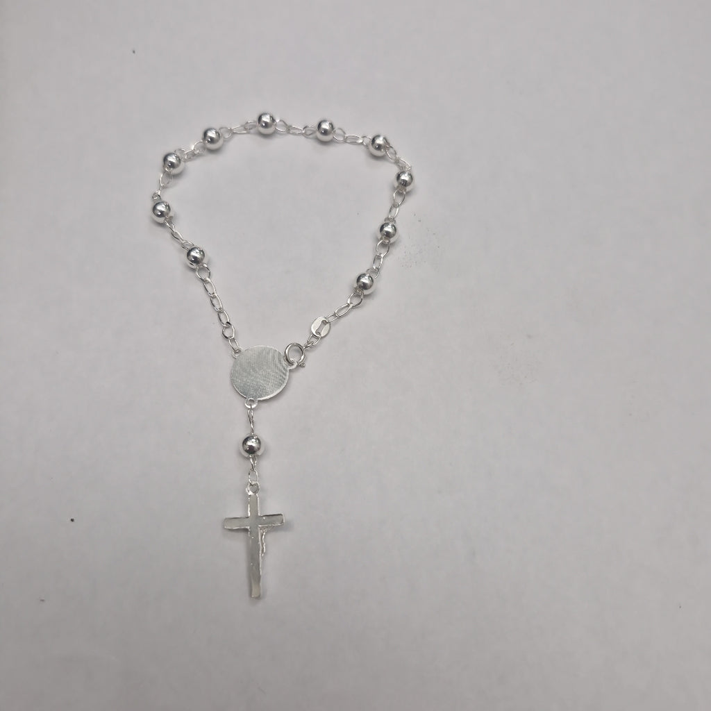 PULSERA TIPO ROSARIO PLATA .925 18 CM 4.12 GR (NUEVO)