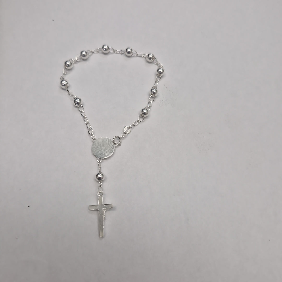 PULSERA TIPO ROSARIO PLATA .925 18 CM 4.12 GR (NUEVO)