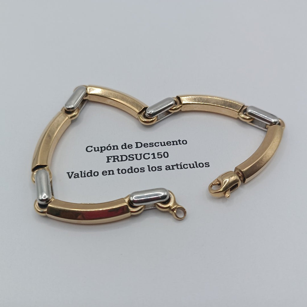 PULSERA ORO COMBINADO 14 K 19,60 GRMS (SEMINUEVO)
