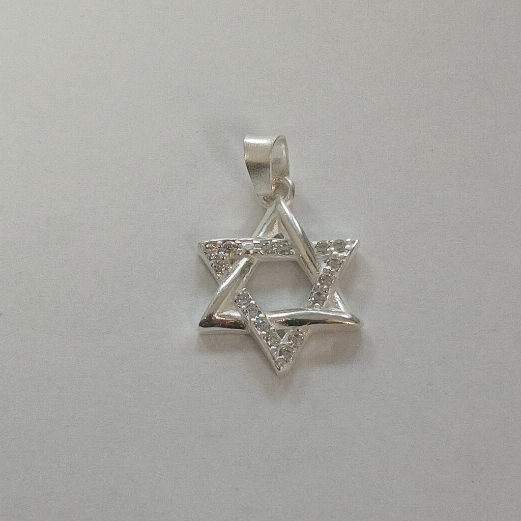 DIJE ESTRELLA DE DAVID C/CIRCONIAS PLATA .925 2.6 GR (NUEVO)