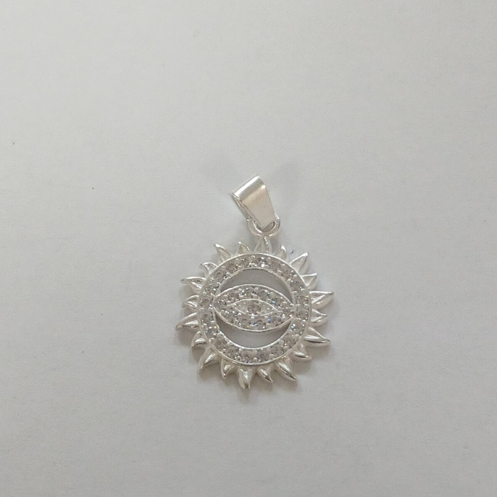 DIJE OJO MAGICO CON CIRCONIAS PLATA .925 2.1 GR (NUEVO)