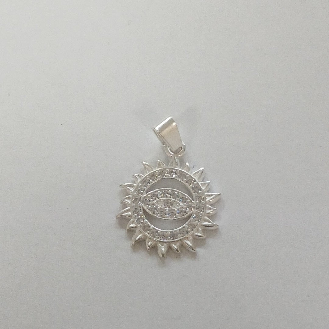 DIJE OJO MAGICO CON CIRCONIAS PLATA .925 2.1 GR (NUEVO)