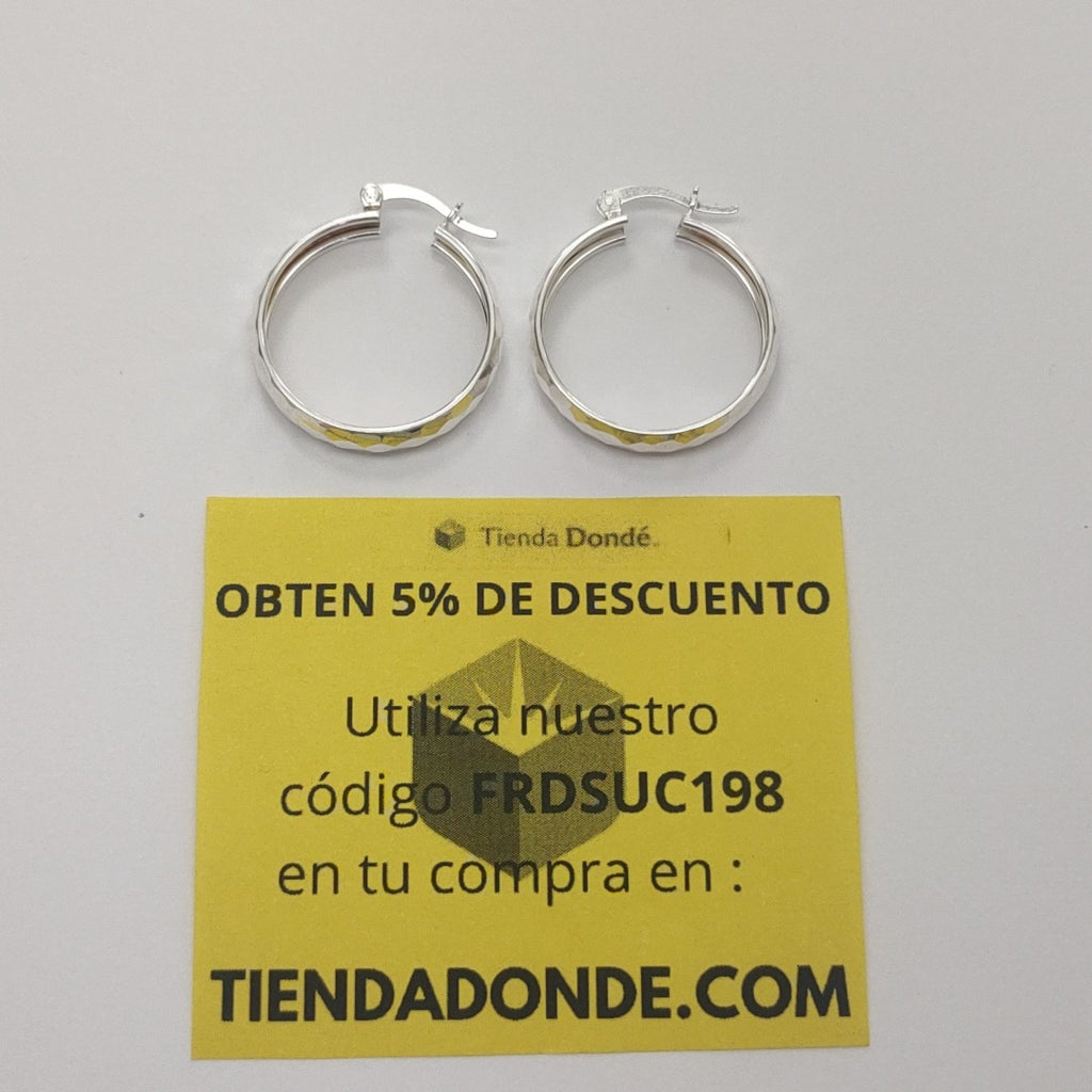 ARETES ARRACADAS FACETADAS PLATA .925 2.5 GR (NUEVO)