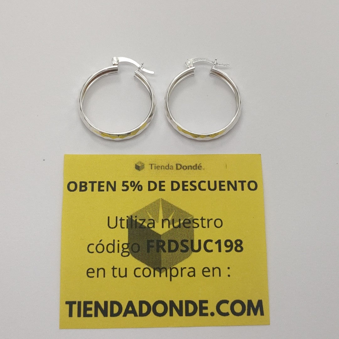 ARETES ARRACADAS FACETADAS PLATA .925 2.5 GR (NUEVO)