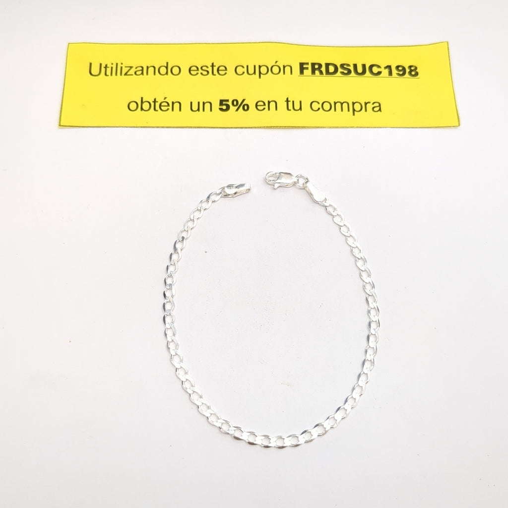 PULSERA BARBADA PLATA .925 21 CM 2.92 GR (NUEVO)