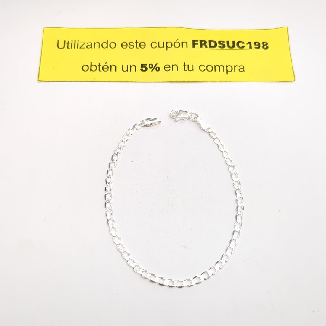 PULSERA BARBADA PLATA .925 21 CM 2.92 GR (NUEVO)