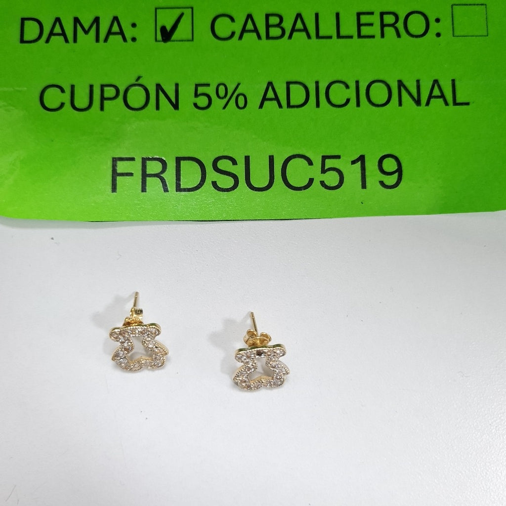K1 2,70 GRMS 14 K ESPECIFICACIONES COMPLEMENTARIAS PAR DE BROQUELES MOTIVO TOUS (SEMINUEVO)