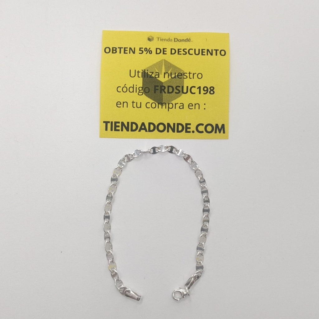 PULSERA TEJIDO ESPECIAL PLATA .925 18 CM 3.3 GR (NUEVO)