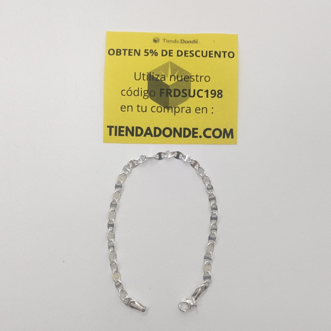 PULSERA TEJIDO ESPECIAL PLATA .925 18 CM 3.3 GR (NUEVO)