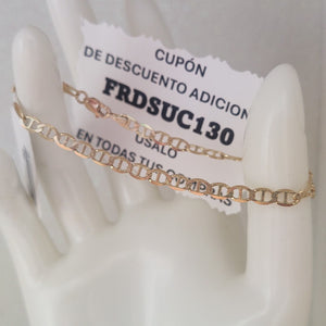 PULSERAS TEJIDO MARINERA ORO 14K 16 CM 2.9 GR (NUEVO)