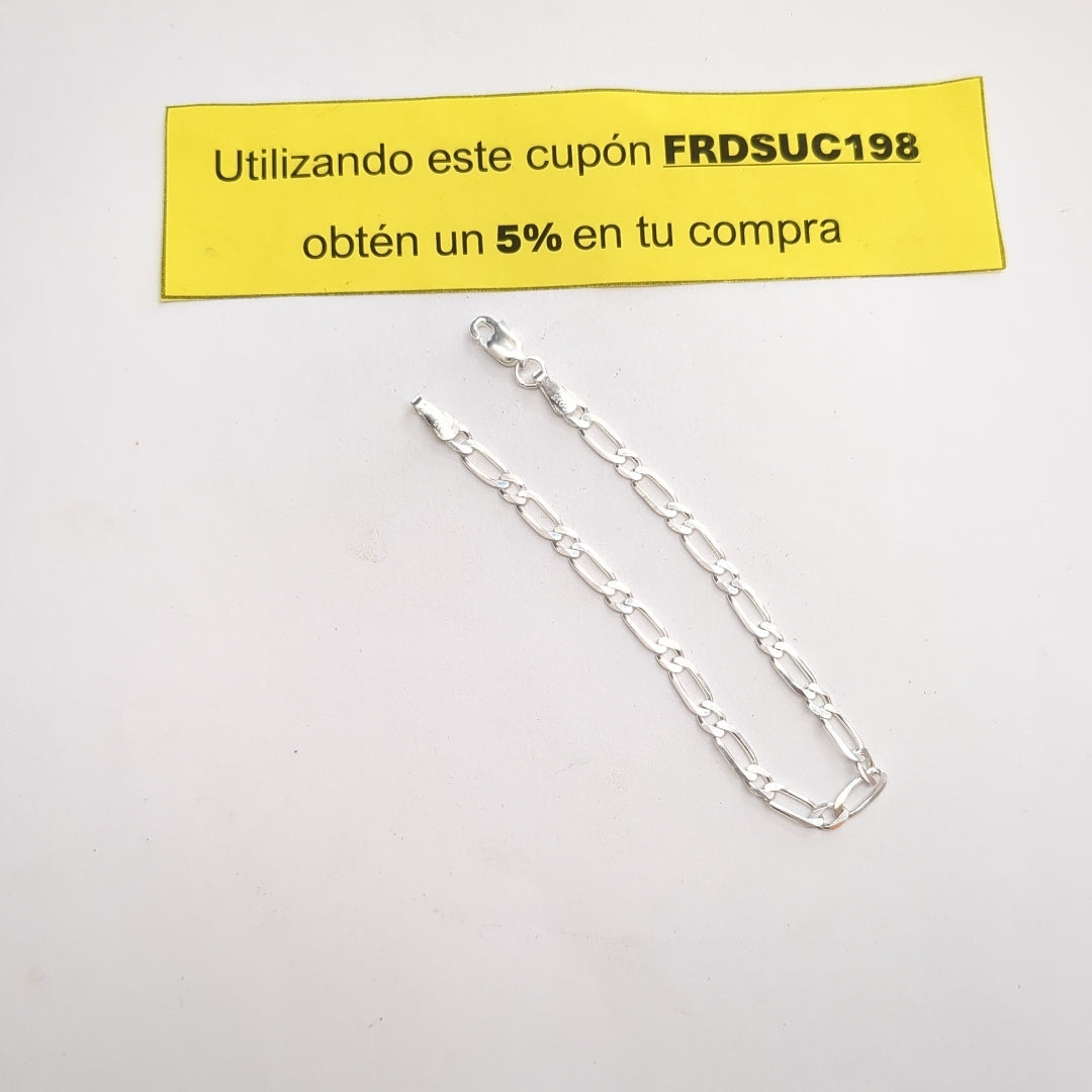 PULSERA TEJIDO 1X1 PLATA .925 18 CM 3.5 GR (NUEVO)