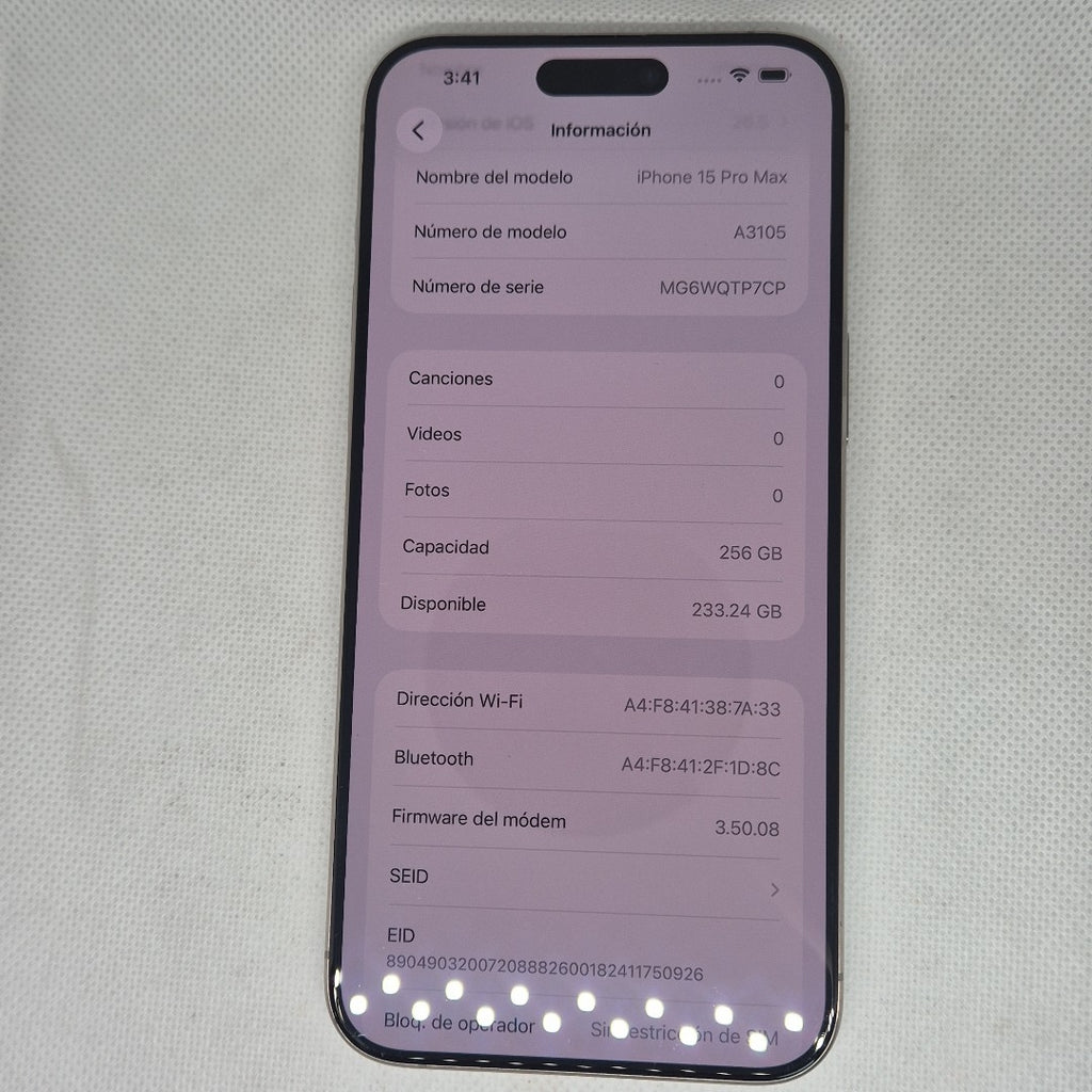 CELULAR APPLE IPHONE 15 PRO MAX A3105 (2023) 256 GB 8 GB RAM (SEMINUEVO)