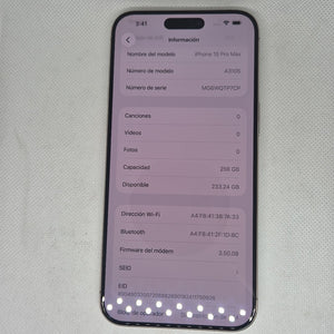 CELULAR APPLE IPHONE 15 PRO MAX A3105 (2023) 256 GB 8 GB RAM (SEMINUEVO)