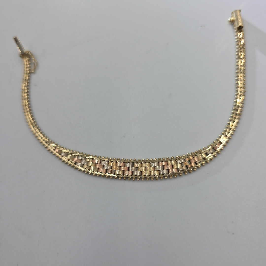 PULSERA ORO, ORO COMBINADO 10 K 7.4 GRMS (SEMINUEVO)
