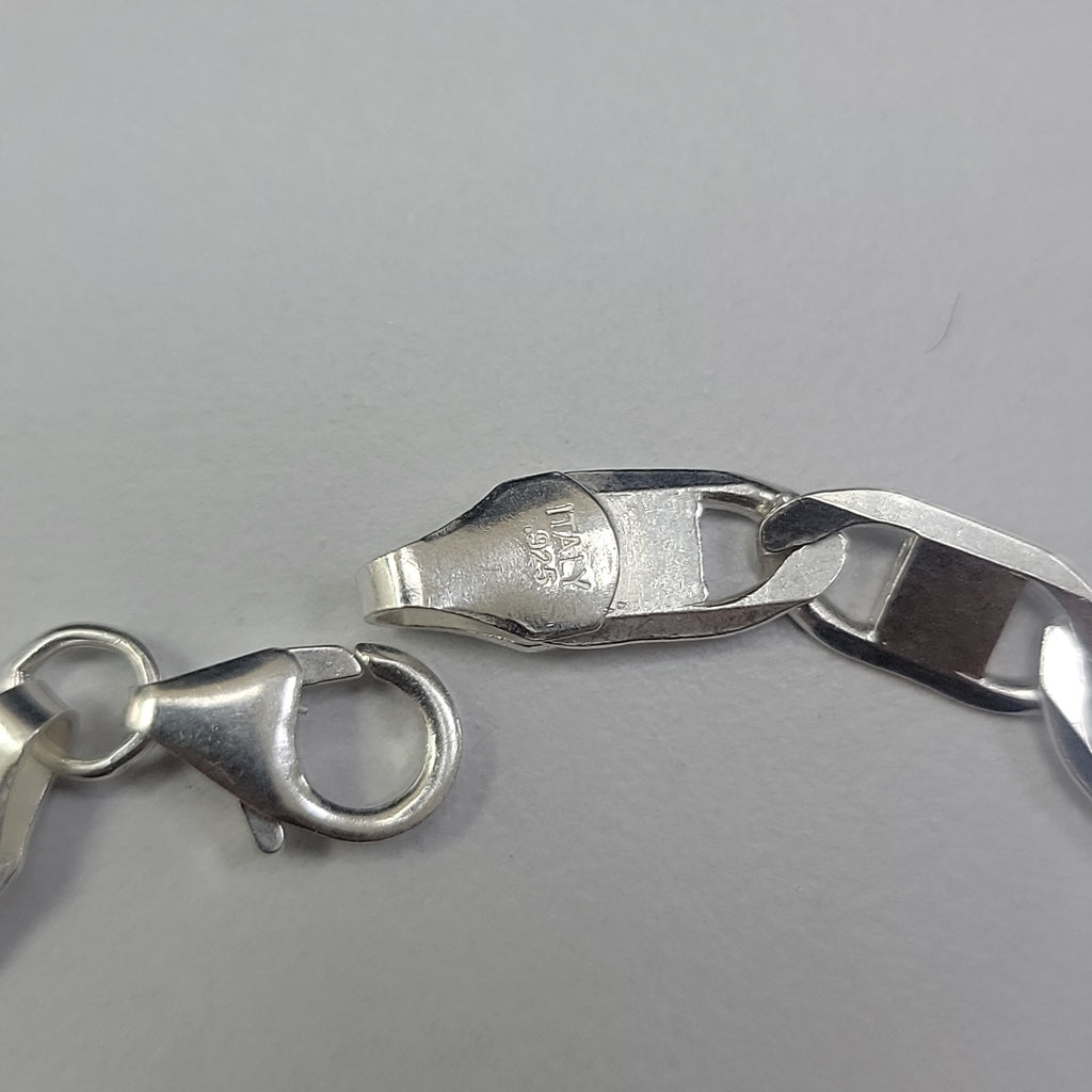 PULSERA TEJIDO ESPEJO PLATA .925 21 CM 7.5 GR (NUEVO)