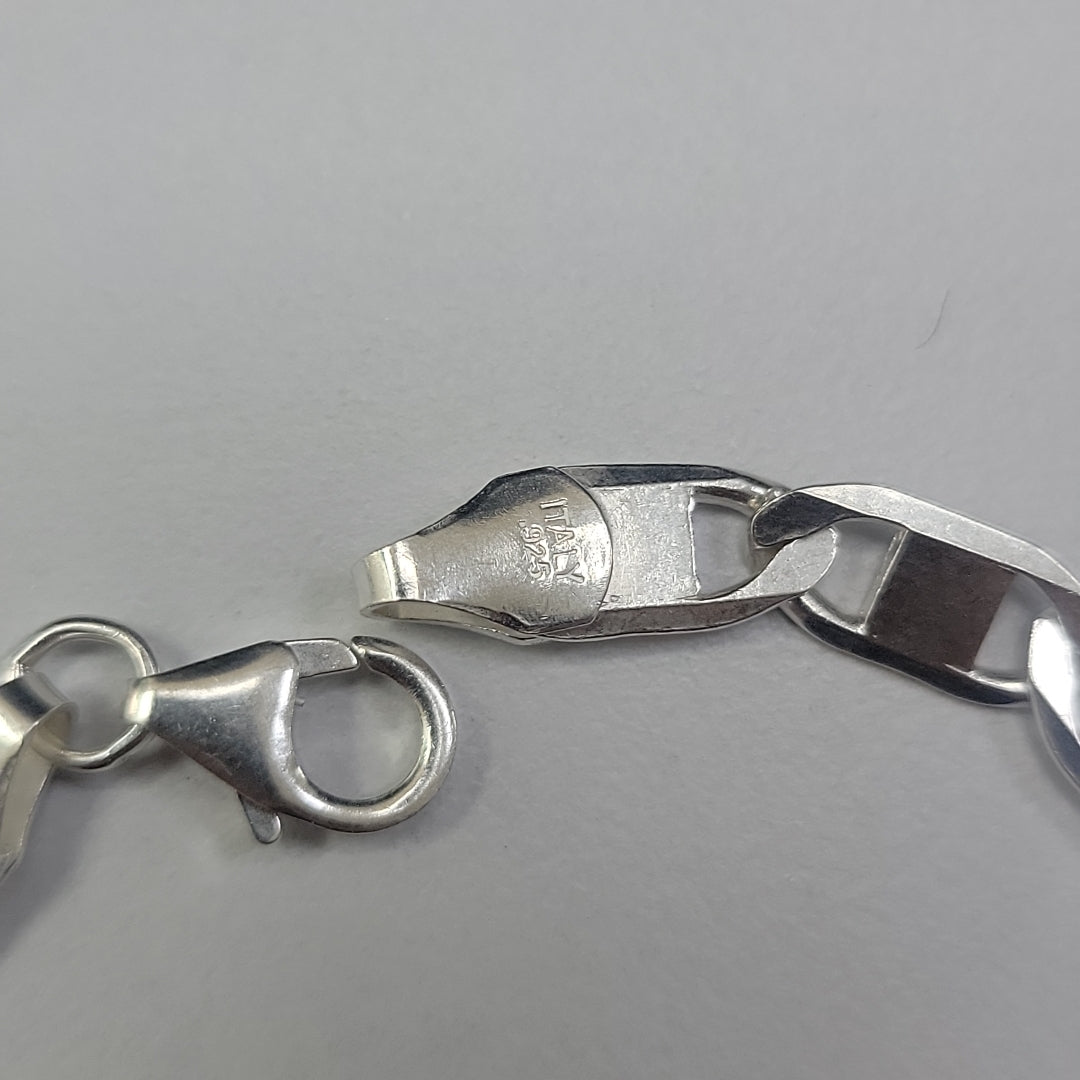 PULSERA TEJIDO ESPEJO PLATA .925 21 CM 7.5 GR (NUEVO)
