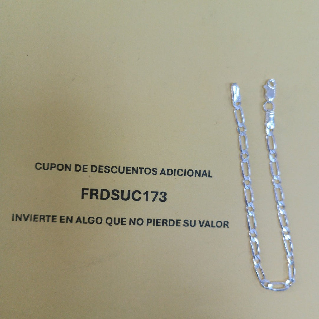 PULSERA TEJIDO 1X1 PLATA .925 18 CM 3.5 GR (NUEVO)