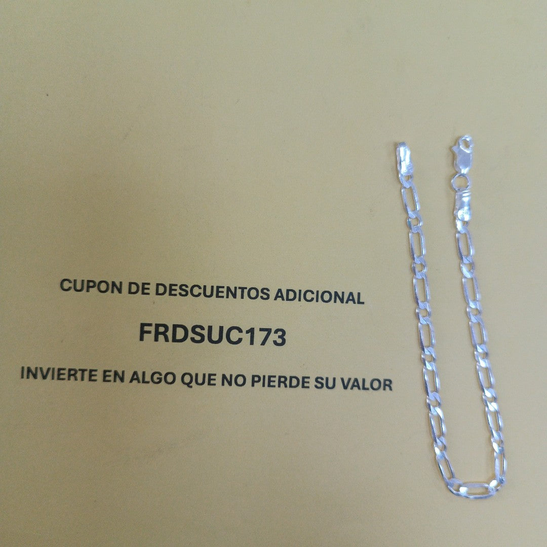 PULSERA TEJIDO 1X1 PLATA .925 18 CM 3.5 GR (NUEVO)
