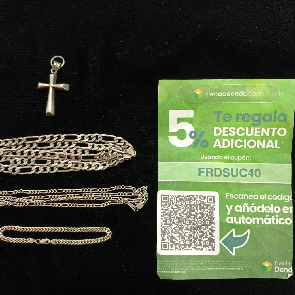 CADENA, CRUZ PLATA 47.7 GRMS (SEMINUEVO)
