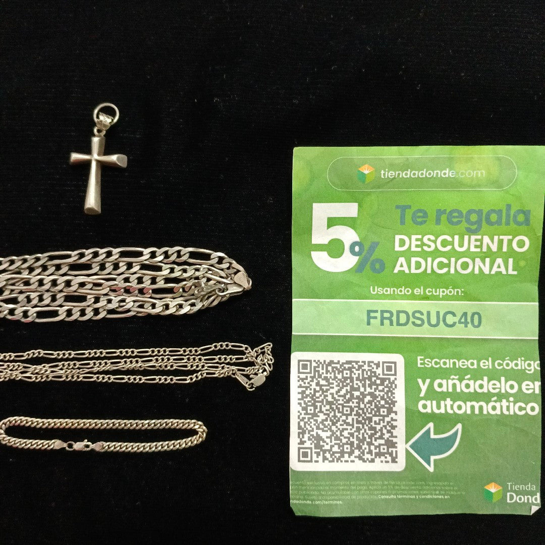 CADENA, CRUZ PLATA 47.7 GRMS (SEMINUEVO)