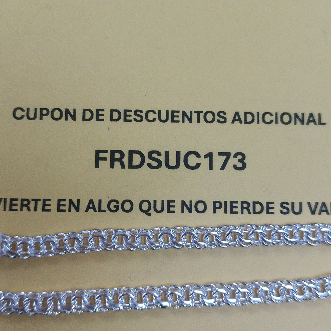PULSERA TEJIDO CHINO PLATA .925 18 CM 8.4 GR (NUEVO)