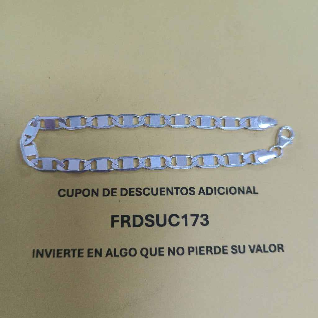 PULSERA TEJIDO ESPEJO PLATA .925 21 CM 8 GR (NUEVO)