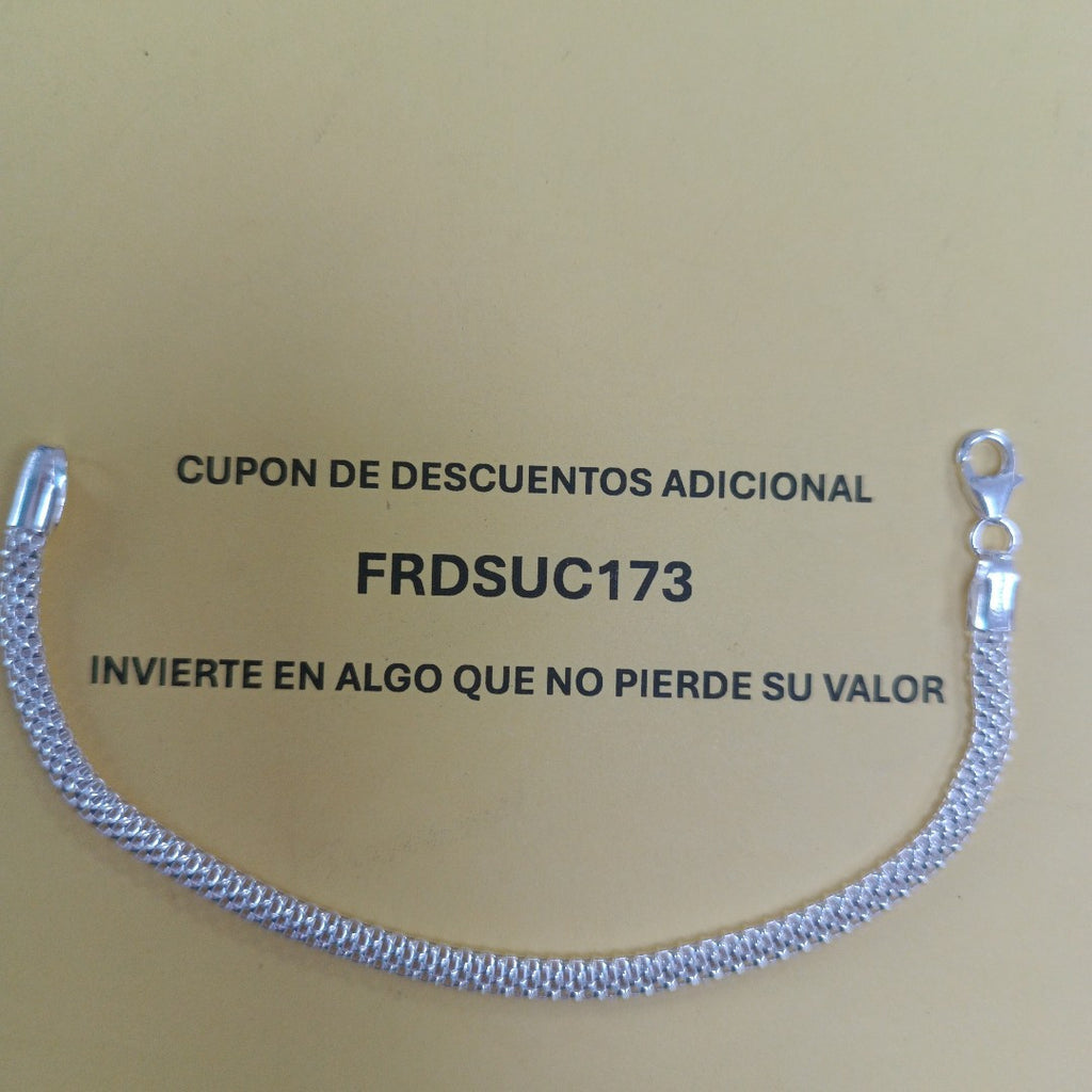 PULSERA TEJIDO ESPECIAL PLATA .925 18 CM 4.9 GR (NUEVO)
