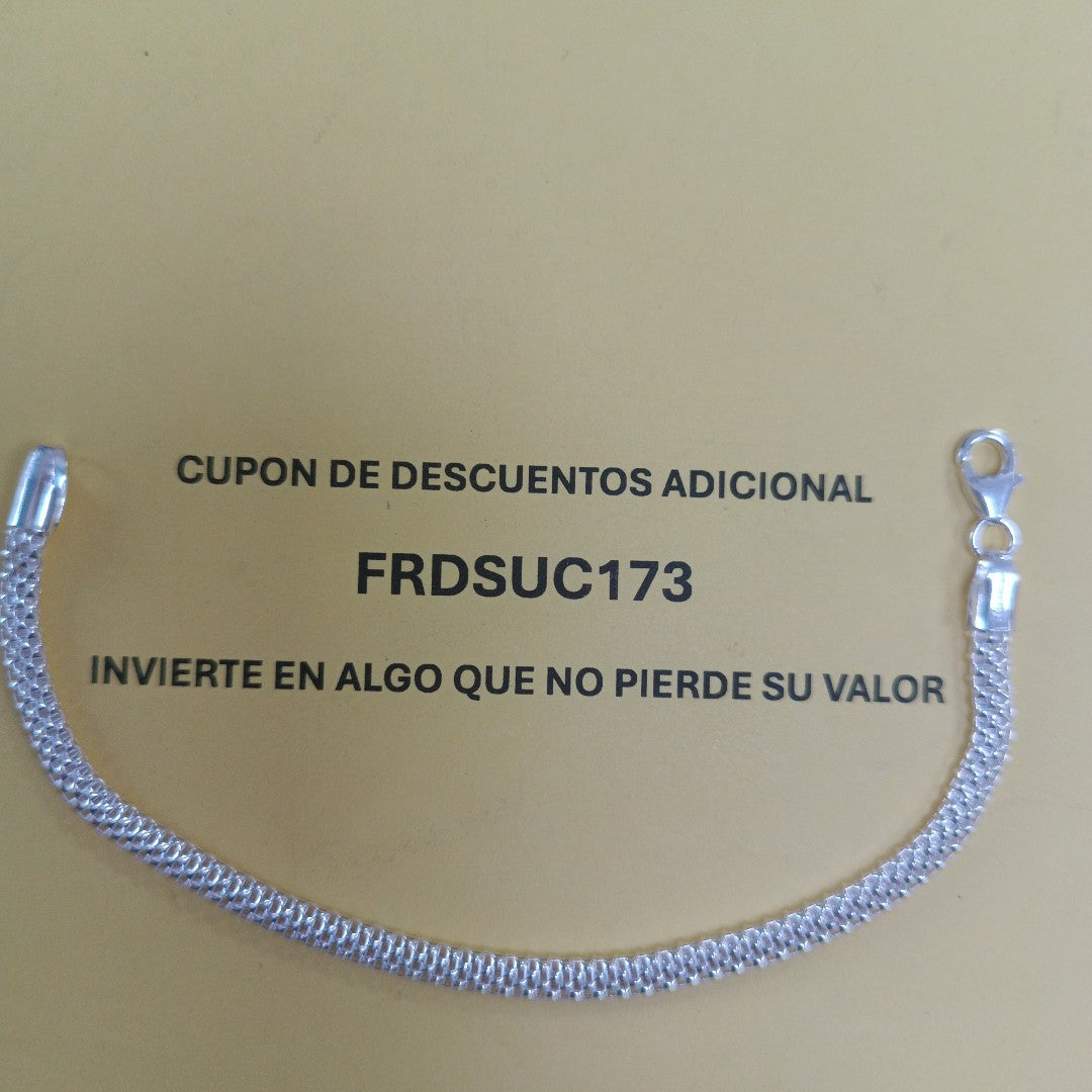 PULSERA TEJIDO ESPECIAL PLATA .925 18 CM 4.9 GR (NUEVO)