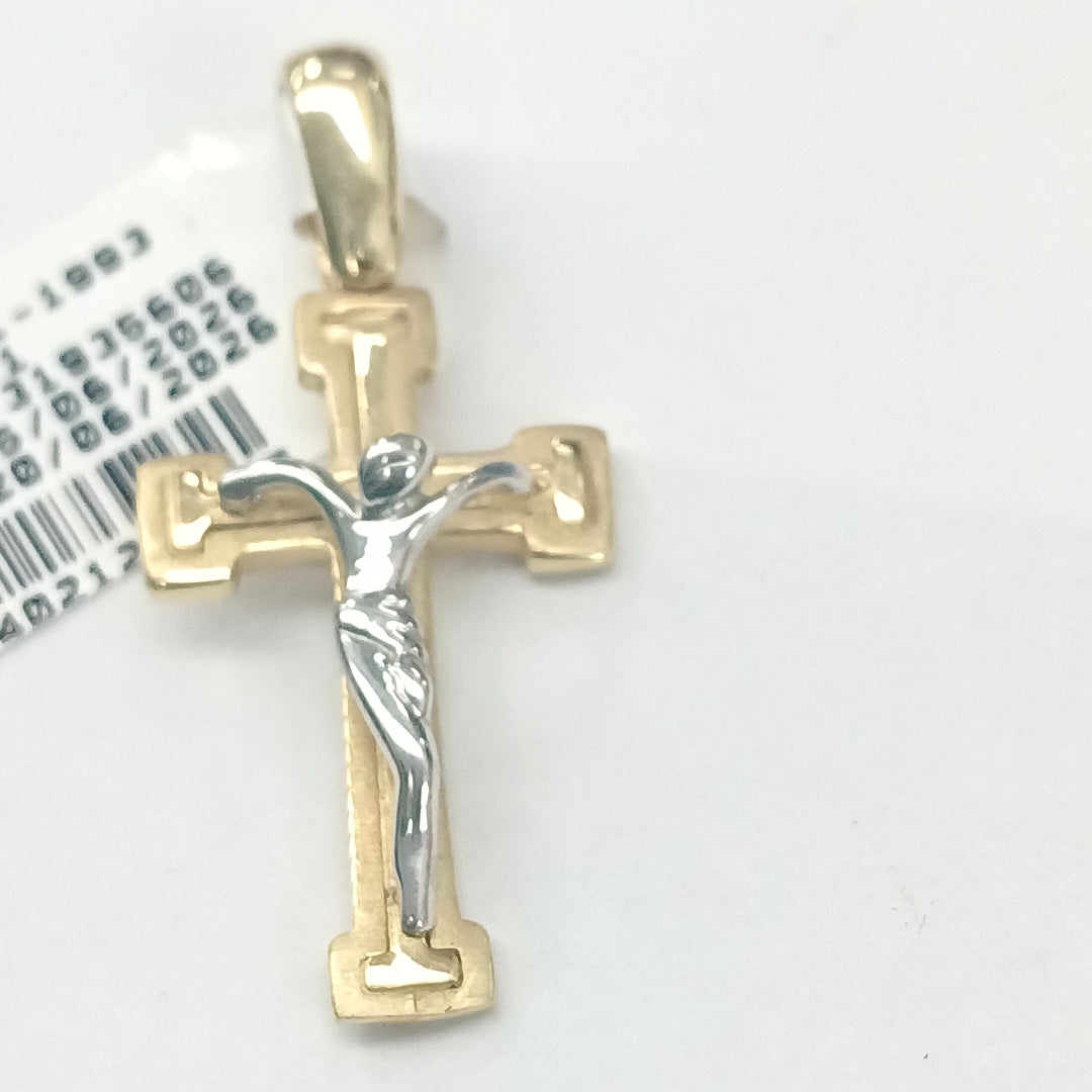 CRUCIFIJO ORO, ORO BLANCO 14 K 4.4 GRMS (SEMINUEVO)
