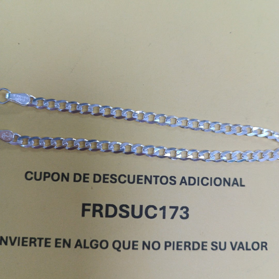 PULSERA BARBADA PLATA .925 21 CM 4.3 GR (NUEVO)