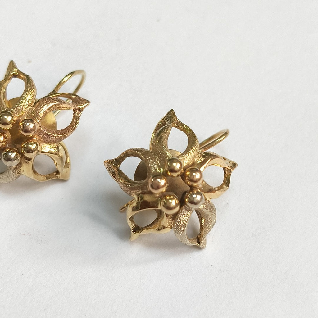 ARETES PAR ORO, ORO COMBINADO 14 K 8.4 GRMS (SEMINUEVO)