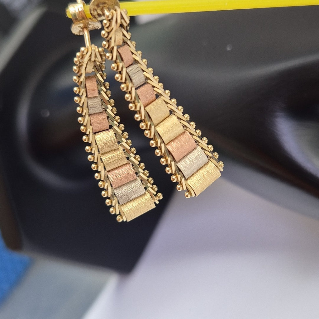 ARETES PAR ORO,ORO COMBINADO 14 K 3,20 GRMS (SEMINUEVO)