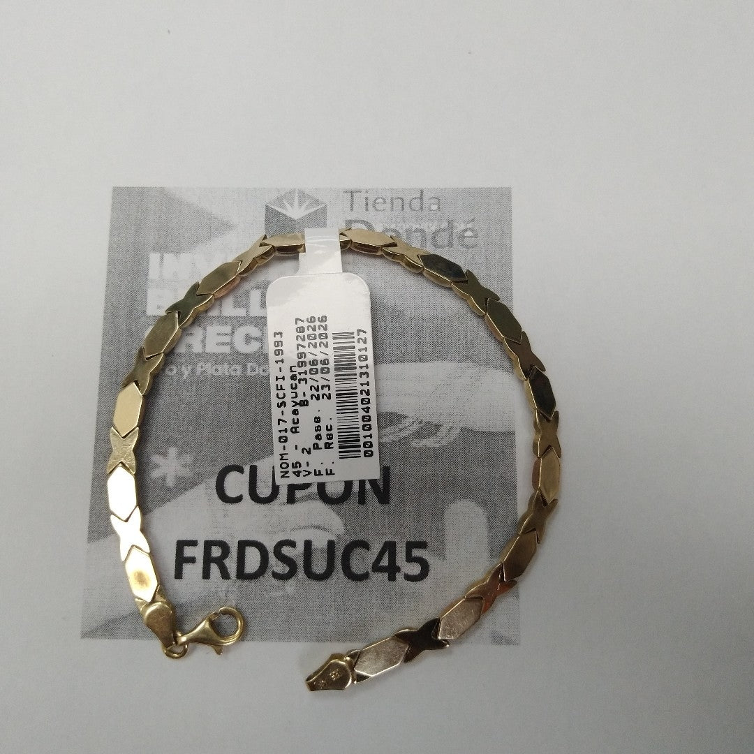 PULSERA ORO COMBINADO 14 K 4.7 GRMS (SEMINUEVO)
