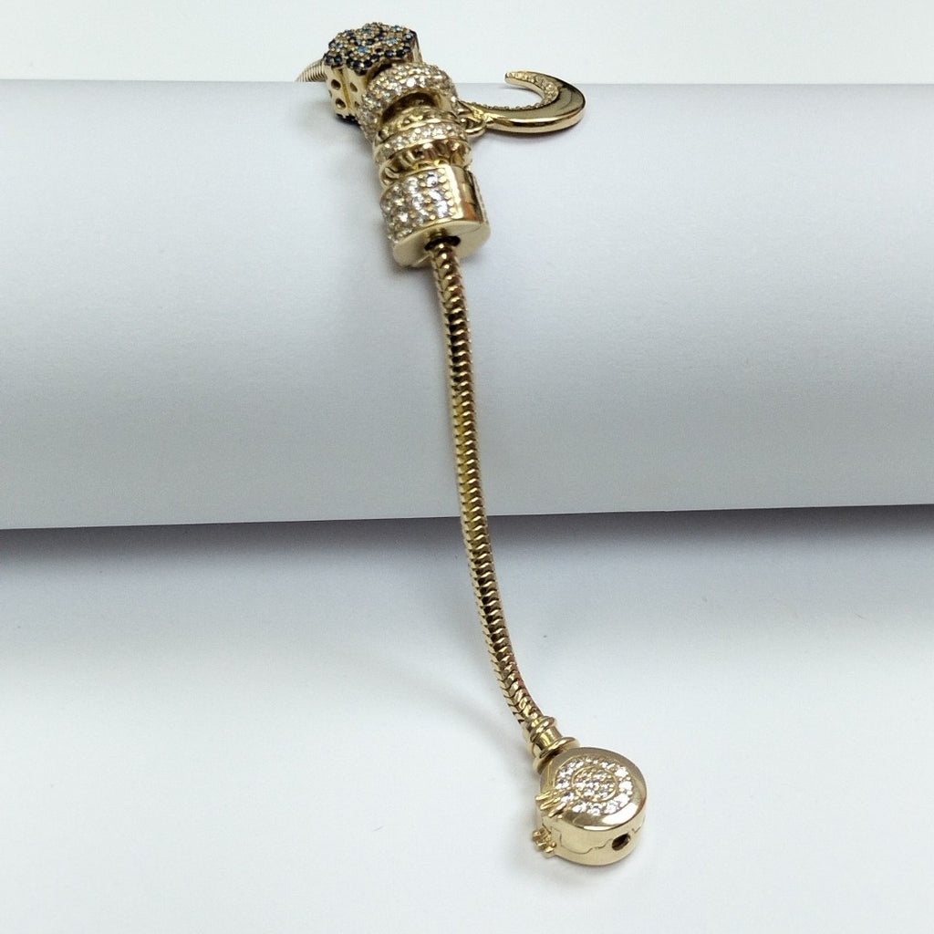 PULSERA CHARM ORO 14K 15.5 (NUEVO)
