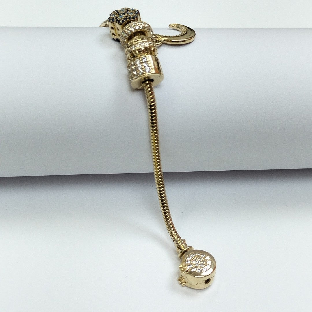 PULSERA CHARM ORO 14K 15.5 (NUEVO)