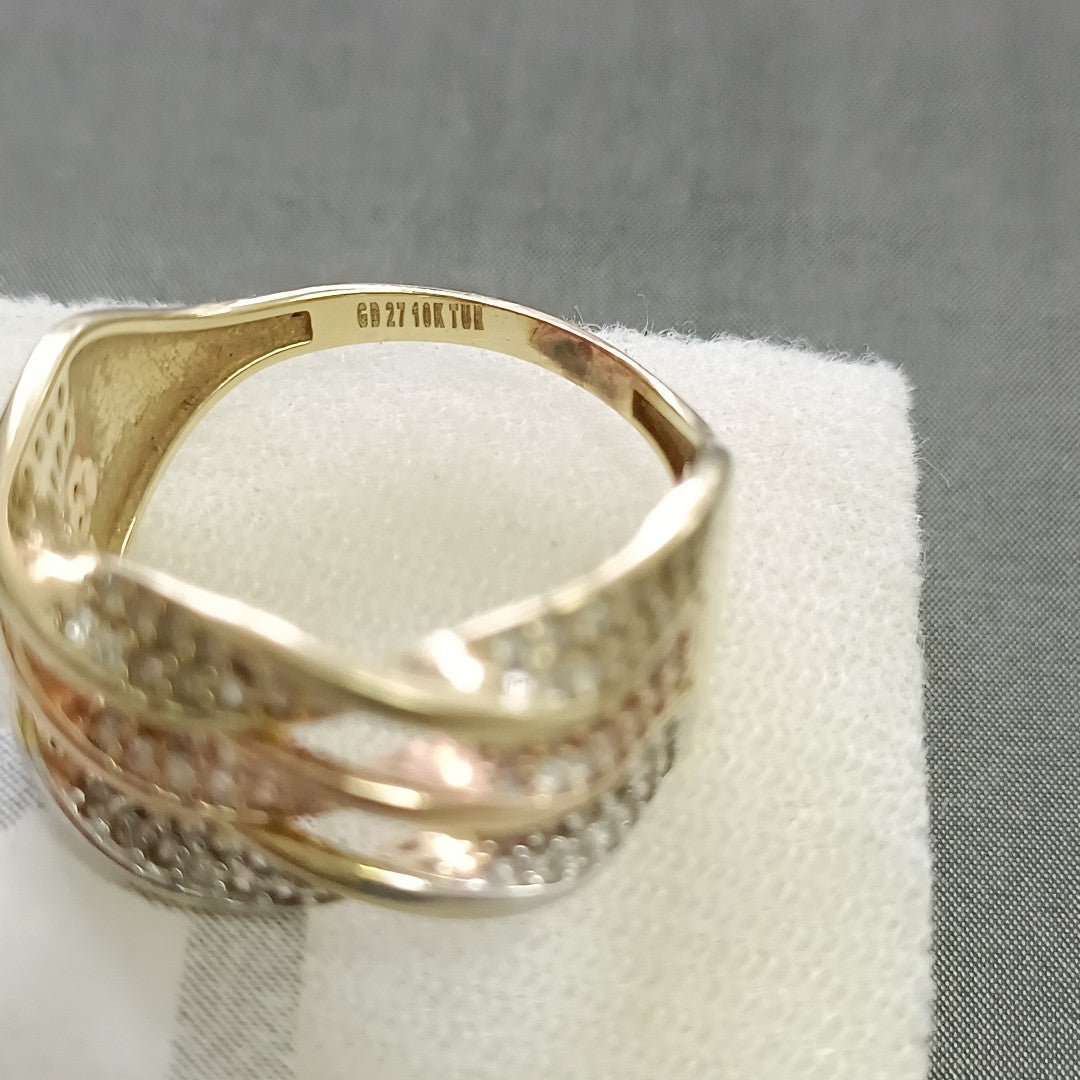 ANILLO ORO COMBINADO 10 K 3,70 GRMS (SEMINUEVO)