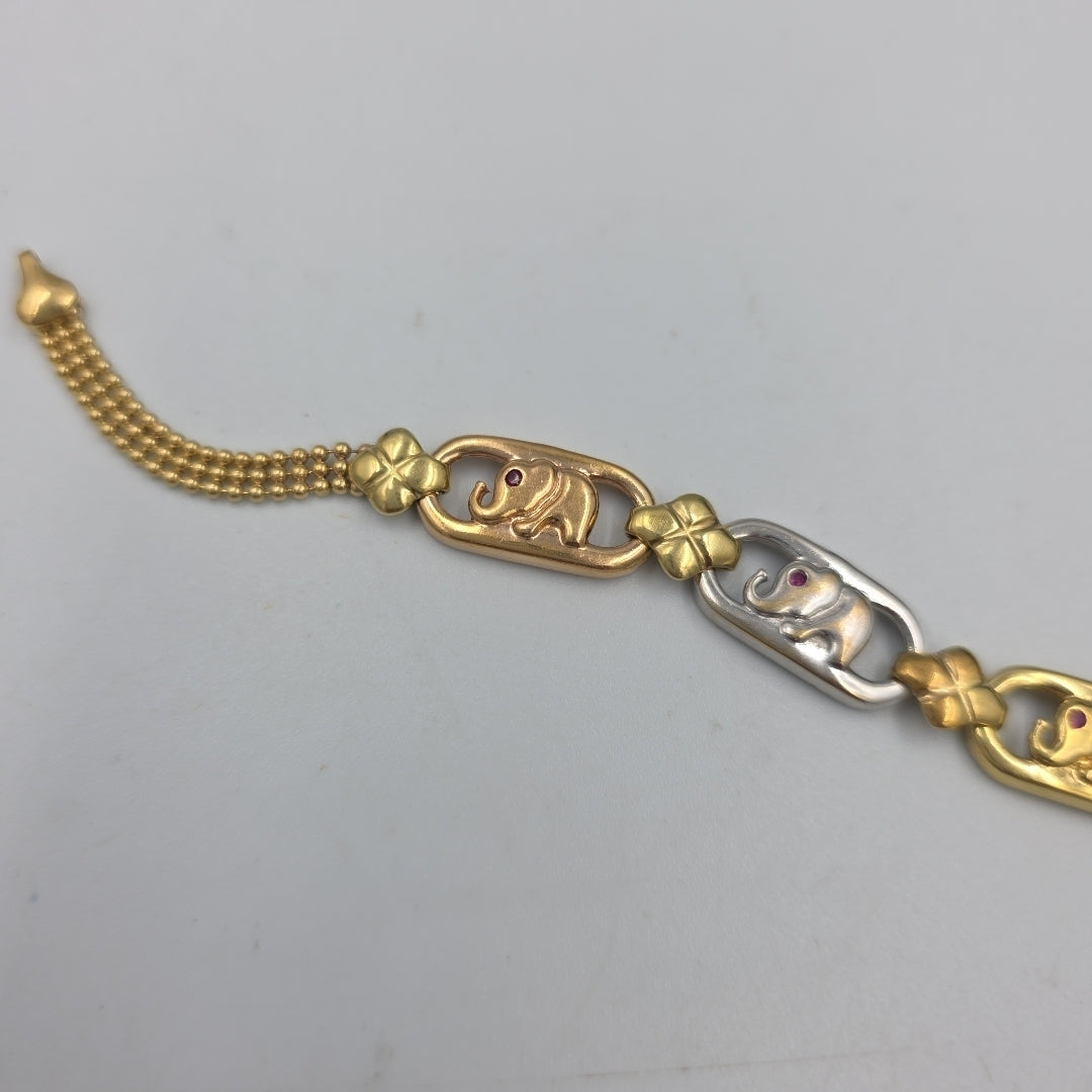 PULSERA ORO COMBINADO 14 K 11,00 GRMS (SEMINUEVO)