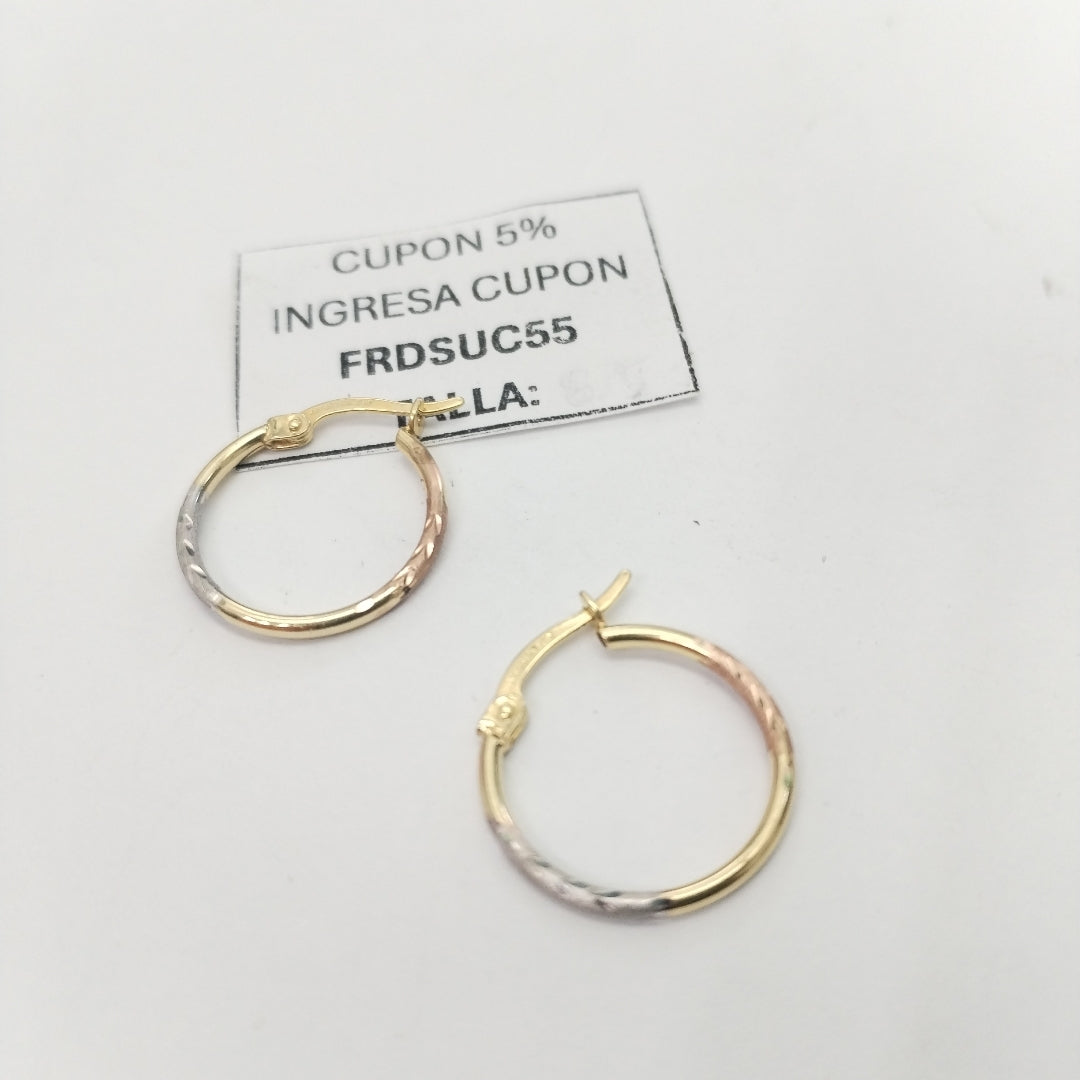 ARRACADAS PAR ORO, RODIADO 10 K 0.8 GRMS (SEMINUEVO)