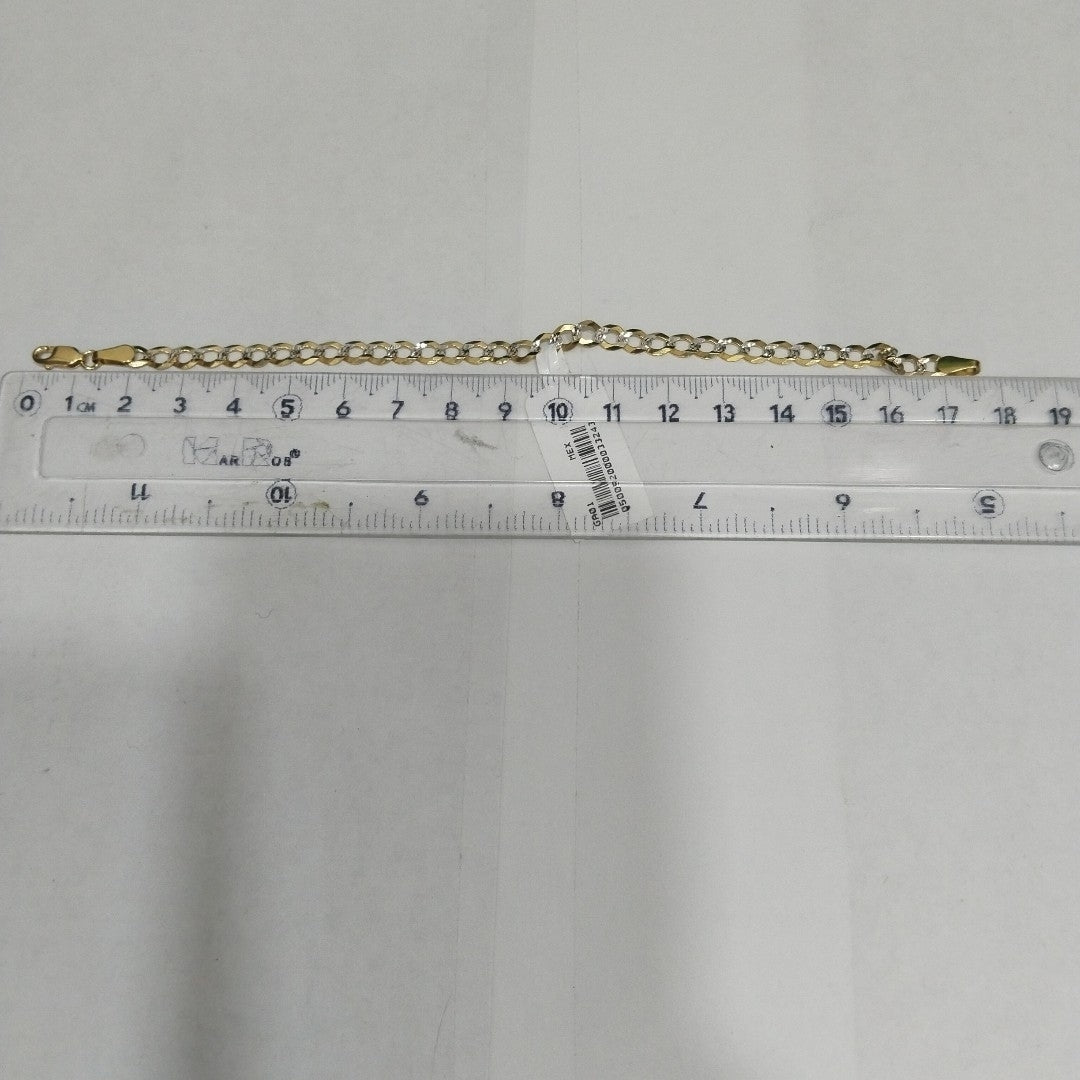 PULSERAS BARBADA DIAMANTADA ORO 14K 18 CM 4 GR (NUEVO)