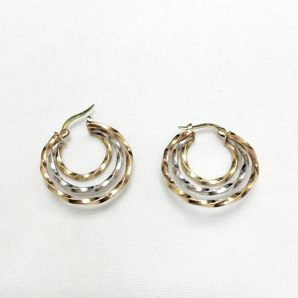 ARRACADAS PAR ORO COMBINADO 14 K 2,60 GRMS (SEMINUEVO)