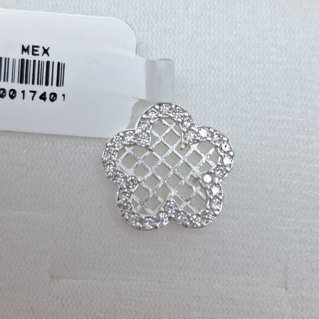 DIJE FLOR CON CIRCONIAS PLATA .925 1.7 GR (NUEVO)