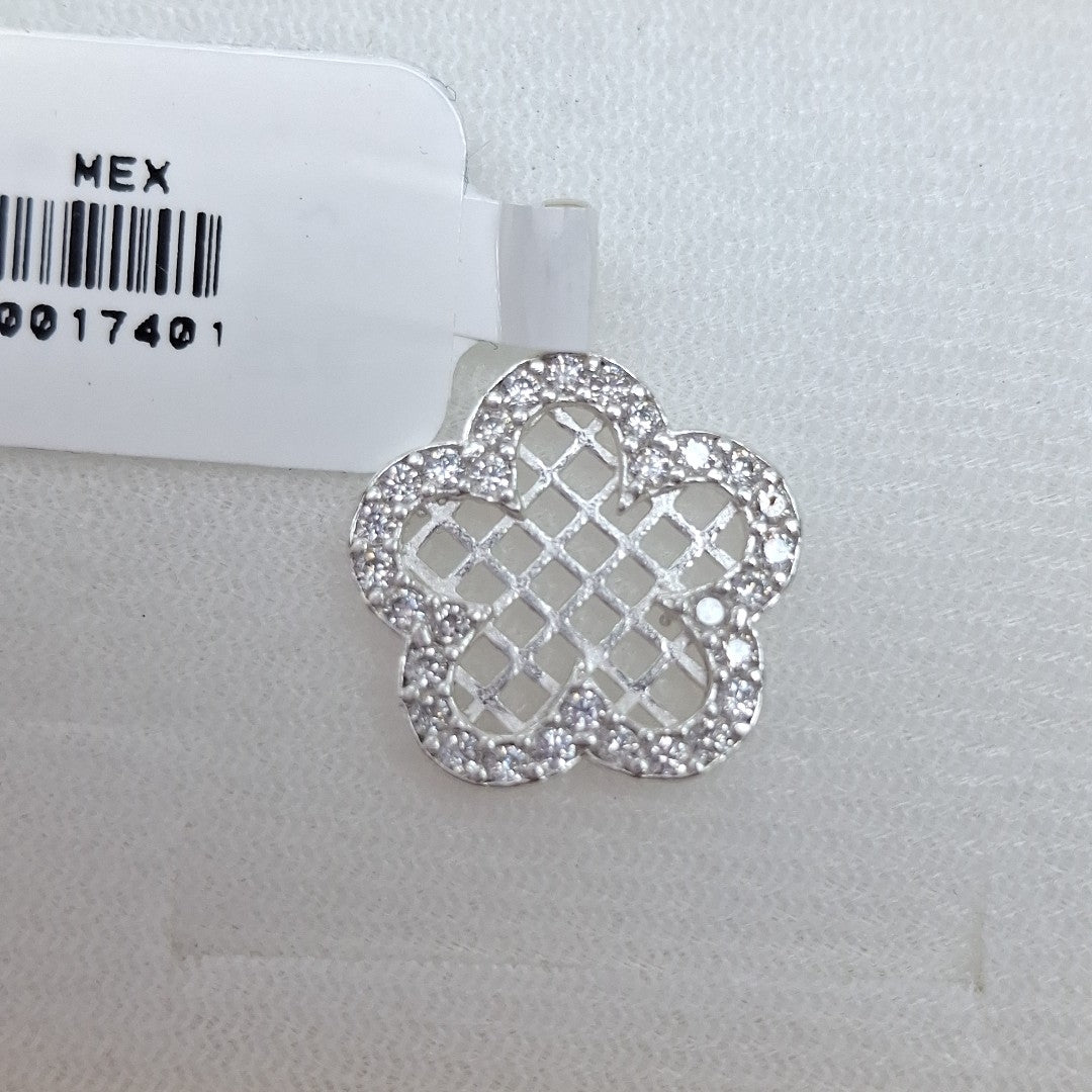 DIJE FLOR CON CIRCONIAS PLATA .925 1.7 GR (NUEVO)