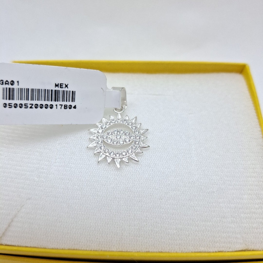 DIJE OJO MAGICO CON CIRCONIAS PLATA .925 2 GR (NUEVO)